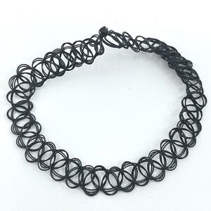 Vintage Retro Black Tattoo Choker Bracelet - Y2K Vintage Style Jewelry Classic